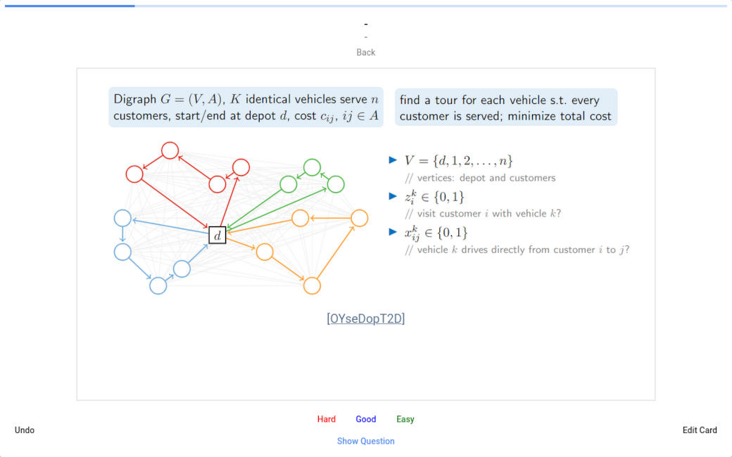 Screenshot of the study interface. The answer of the card is displayed.