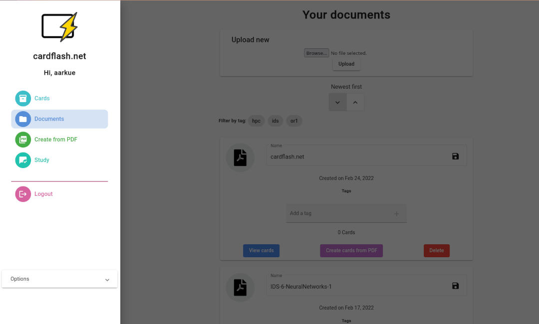 Screenshot of the tools menu